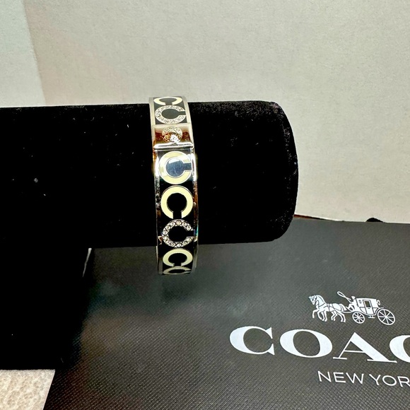 Coach Black and Cream Logo Bangle - Picture 1 of 8